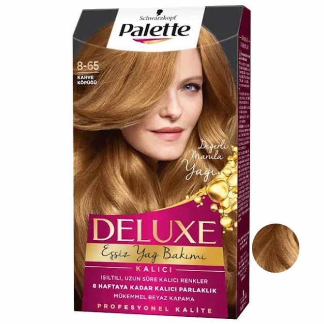 رنگ مو پلی سری Deluxe شماره 8-65  حجم 50 میلی لیتر رنگ کاراملی کاپوچینو