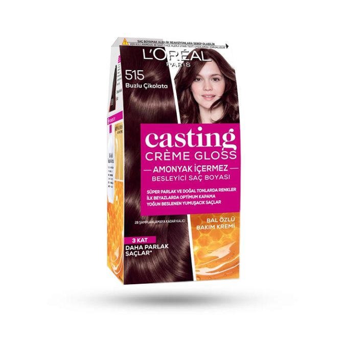 کیت رنگ مو لورآل مدل casting gloss شماره 515 حجم 48 میلی لیتر رنگ شکلات مخملی